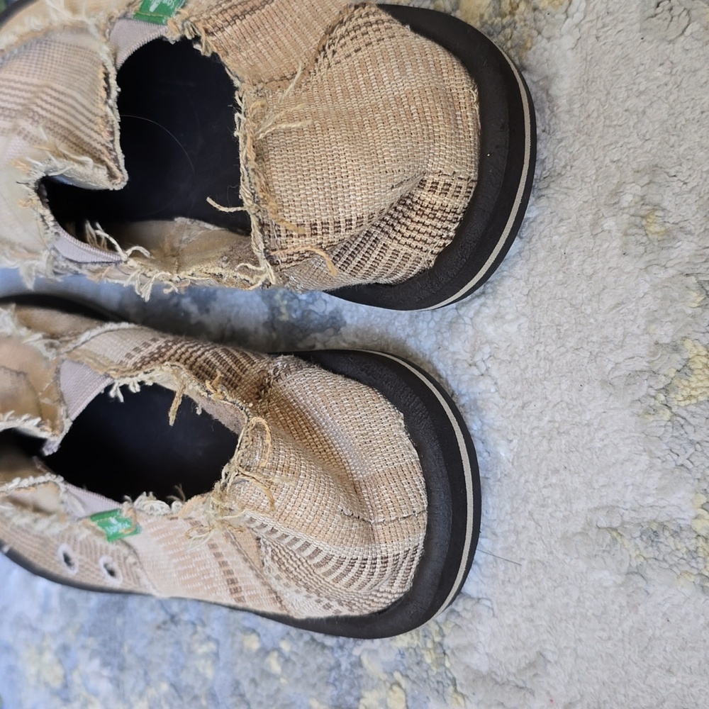 Sanuk Sidewalk Surfer Kids Slip Ons - Picture 7 of 9